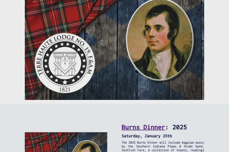 Burns Night at Terre Haute Lodge No. 19