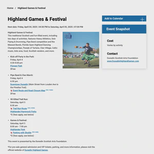 Dunedin Highland Games & Festival