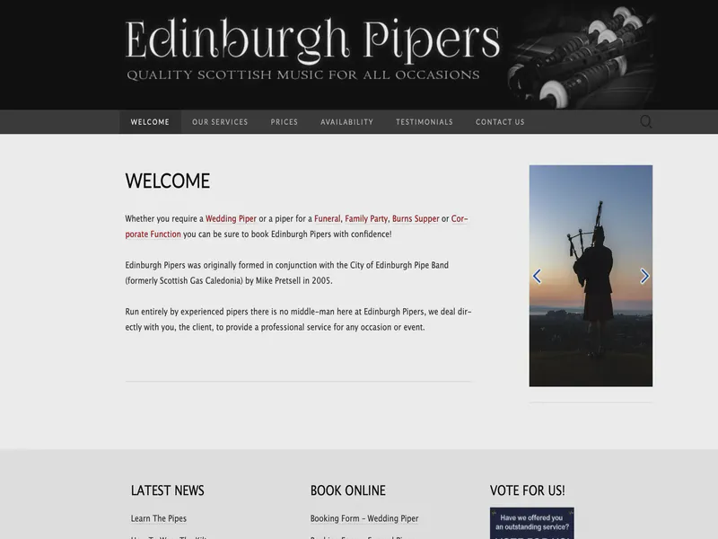 Website preview for edinburghpipers.com