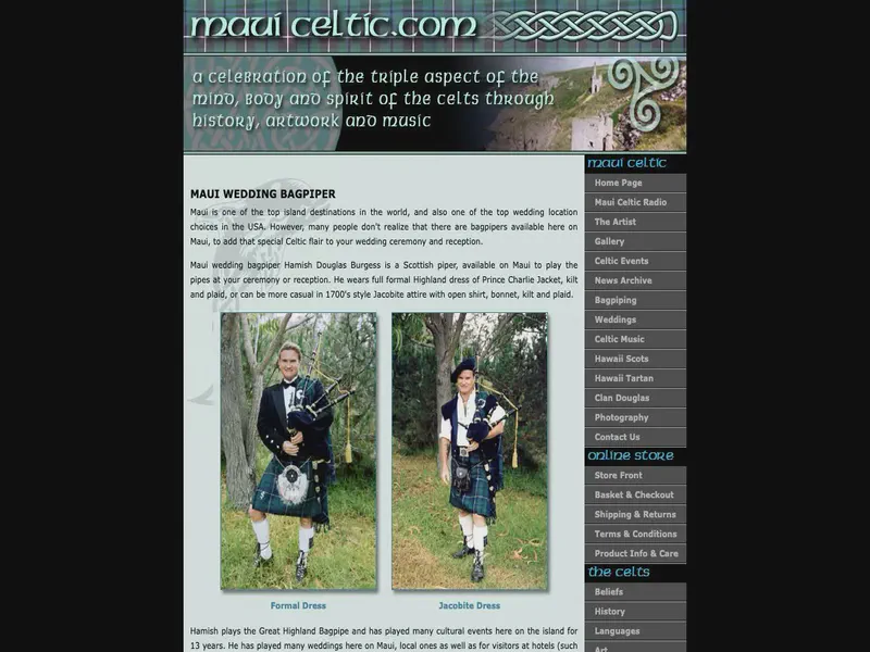 Website preview for mauiceltic.com