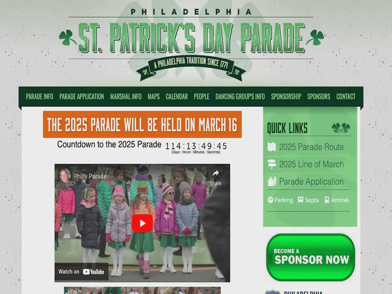 Website preview for phillyparade.com