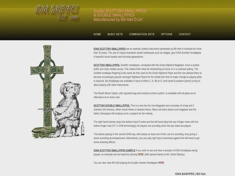 Website preview for www.iona-bagpipes.com