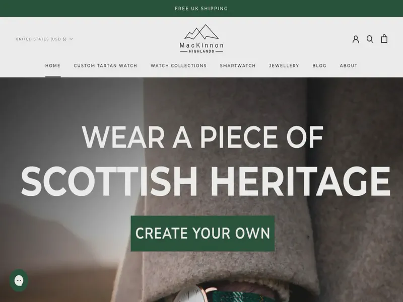 Website preview for www.mackinnonwatches.com