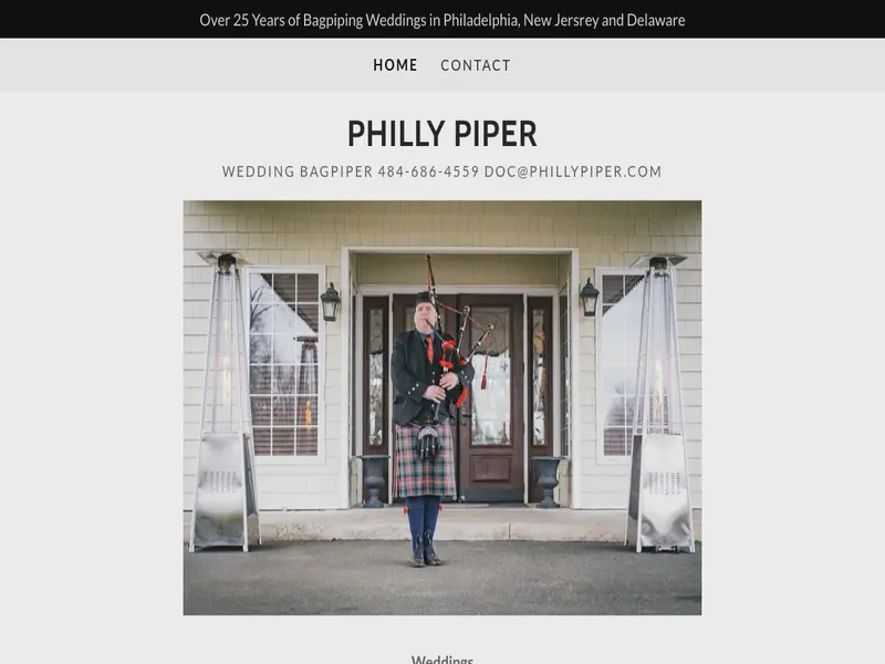 Website preview for www.phillypiper.com