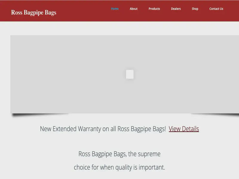 Website preview for www.rossbagpipereeds.com